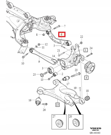 WAHACZ TYŁ VOLVO XC60 II 18-21r XC90 II 16-21r