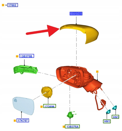 LEWA OBUDOWA LUSTERKA FORD MONDEO 2014- OE 5324100 _ DS73-17D743-EA5AK5