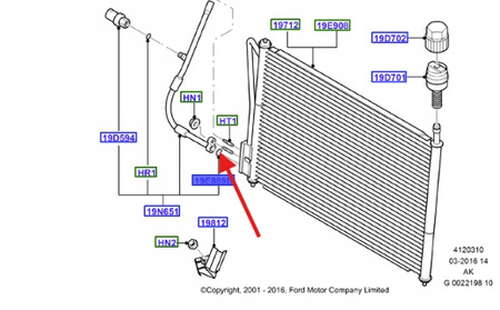 ORING PRZEWODU KLIMATYZACJI FORD OE TRANSIT 2006-2014 1W1H-19E889-CA