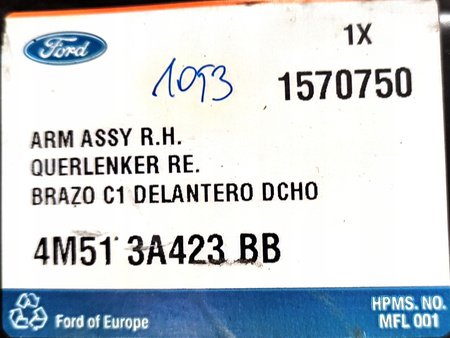 WAHACZ PRZEDNI PRAWY FORD FOCUS Mk2 C-MAX Mk1 _ 1570750 _ 4M51-3A423-BB