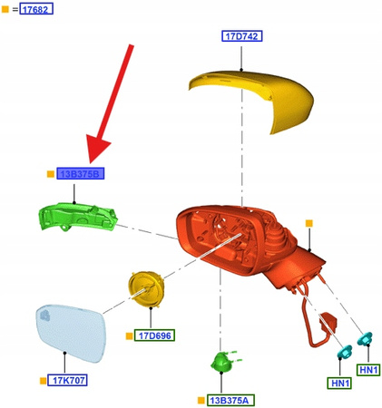 KIERUNKOWSKAZ LED PRAWY FORD MONDEO Mk5 2014- OE 5220427 _ DS73-13B381-BA