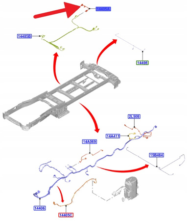 WIĄZKA ŚWIATŁA PRAWA TYŁ FORD TRANSIT 2014- 2017 1849896 _ BK31-12663-AA