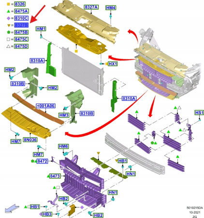 KIEROWNICA POWIETRZA FORD MUSTANG MK6 2017- OE 2132779 _ JR3B-8B407-AA