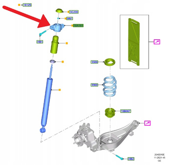 GÓRNE MOCOWANIE AMORTYZATORA TYŁ L P FOCUS 2021- 2248974 _ JX61-18A116-EDB
