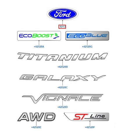 EMBLEMAT PRZEDNI FORD S-MAX Mk2 /GALAXY Mk4 2015-