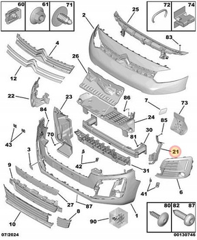 MOCOWANIE ZDERZAKA ŚLIZG PRZÓD LEWY CITROEN JUMPY IV OE 1615049280