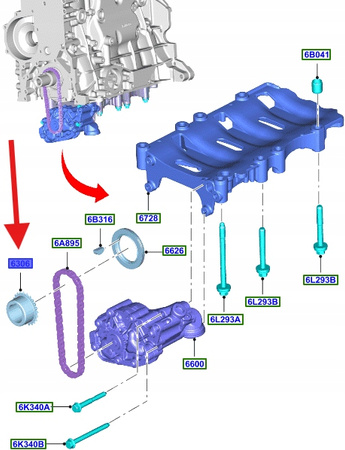 KOŁO ZĘBATE WAŁU KORBOWEGO 2.0 TDCI FORD KUGA OE 2167509 _ DS7Q-6306-AB