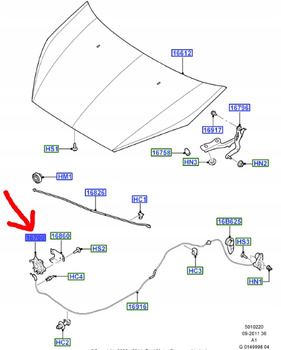 ZAMEK MASKI FORD S-MAX GALAXY 2010- 1680738 _ AM2A-16700-AA