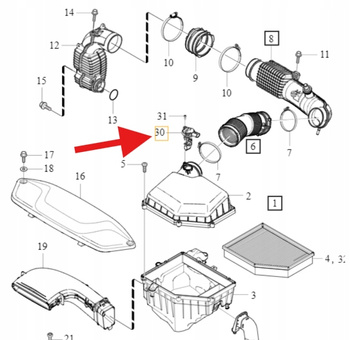 PRZEPŁYWOMIERZ POWIETRZA 2.0 D4 B4 VOLVO S60 V60 2019- S90 V90 OE 31430000