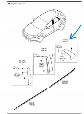 NAKŁADKA PRAWA DEKOR DRZWI - MAZDA CX-3_DL8V50M50A