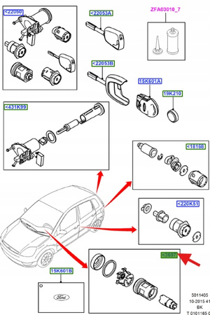 WKŁAD STACYJKI FORD TRANSIT MONDEO 4355452 _ 2S61-A3697-AA