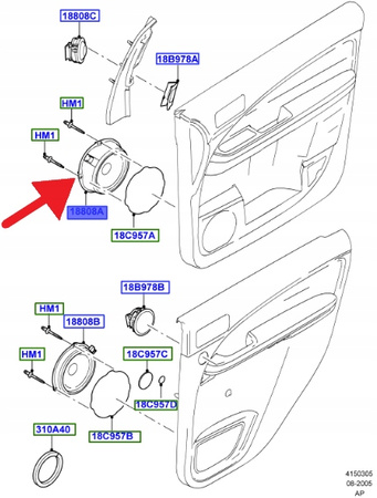 GŁOŚNIK DRZWI PRZÓD FORD FOCUS CMAX 2004- 1321944 _ 3M5T-18808-GD