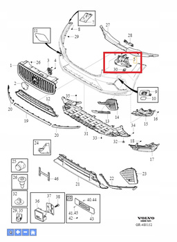 UCHWYT MOCOWANIE ZDERZAKA PRZÓD PRAWY VOLVO XC60 2018- OE 32234932