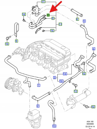 PRZEWÓD NAGRZEWNICY FORD TRANSIT 2000- 2006 OE 4042577 _ YC1H-18C266-AC