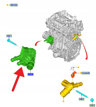 OBUDOWA TERMOSTATU 1.5L ECOBOOST FORD KUGA 2020- 2126629 _ GN1G-9K478-BA