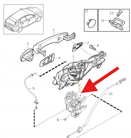 ZAMEK DRZWI LEWYCH TYŁ VOLVO V40 2013- OE 31440393