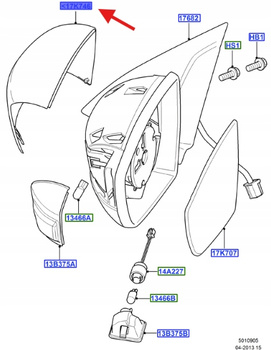 POKRYCIE OBUDOWA LUSTERKA KUGA S-MAX GALAXY 1497988 _ 6M21-17K747-AD58MJ