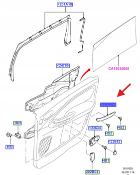 LISTWA PODŁOKIETNIKA S-MAX GALAXY 2006-15 1475379 _ 6M21-U27442-BBSMDM