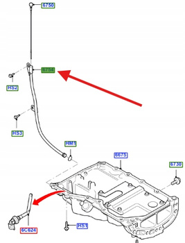 RURKA LEJEK BAGNETU OLEJU FORD 1.8 2.0 DURATEC 1376478 _ 6M2G-6754-AA