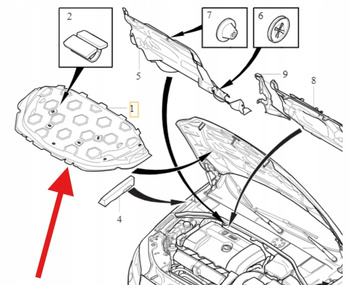 WYGŁUSZENIE MASKI POKRYWY SILNIKA B6 3.0 3.2 VOLVO XC60 2009- OE 31294504