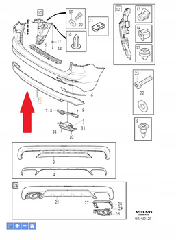 Spoiler zderzaka tył Volvo XC60 (18-) OE 39796760
