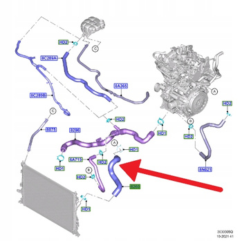 PRZEWÓD CHŁODZENIA WODY 1.0 EB FORD FOCUS 2018- 2427641 _ JX61-8260-FD