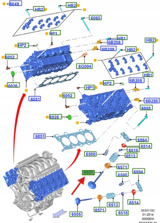 ZAWÓR GŁOWICY DOLOTOWY 5.0 V8 FORD MUSTANG 2015- 5273454 _ FR3E-6507-AC