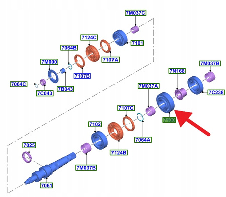 KOŁO ZĘBATE 1 BIEG MT82 5.0 FORD MUSTANG 2017- OE 2324001 _ JR33-7M161-BB