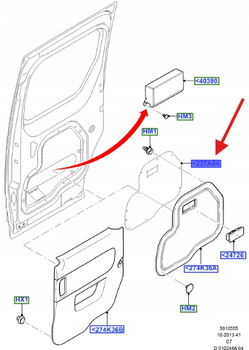 OSŁONA LEWA DRZWI TRANSIT CONNECT 2002- 4437858 _ 2T14-V237A05-DA