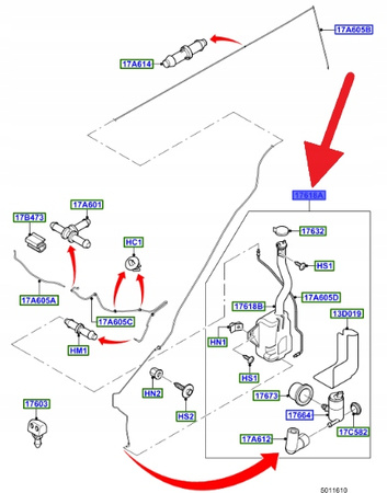 ZBIORNIK SPRYSKIWACZY FORD TRANSIT 2006- OE 1520296 _ 6C11-13K185-BG