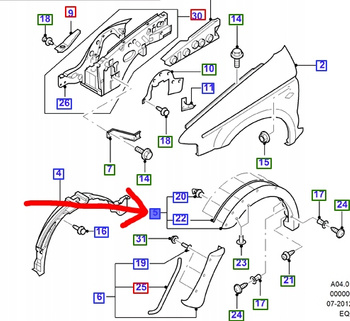 WNĘKA KOŁA PRZÓD LH FORD RANGER 2002-07 1364319 OE _ 1364319 _ 3M35-16A075-BB50