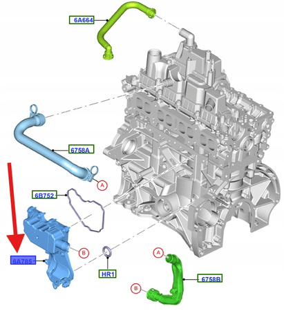 ODMA 1.5 EB FORD C-MAX FOCUS KUGA MONDEO 2014- OE 1863698 _ DS7G-6A785-BC