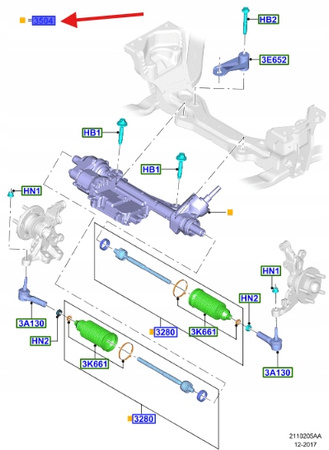 PRZEKŁADNIA KIEROWNICY FORD MUSTANG MK6 2017- OE 2529474 _ MR3C-3L547-FB