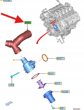 TRÓJNIK UKŁADU CHŁODZENIA 5.0 FORD MUSTANG 2015- 2161682 _ DR33-8566-AB