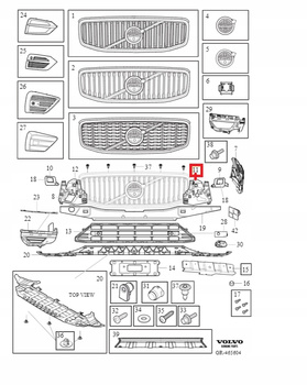WSPORNIK PRAWY ZDERZAKA PRZÓD VOLVO XC60 II 18-21r