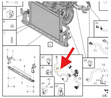 PRZEWÓD RURA UKŁADU CHŁODZENIA WODY VOLVO S60 V60 XC60 V70 OE 31368640