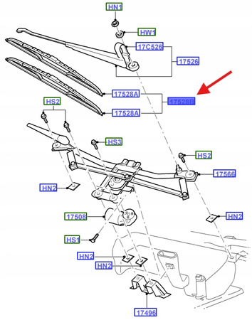 PIÓRA WYCIERACZEK PRZÓD ZESTAW FORD KA 1996- 2123564 _ GS5J-S17528-AA