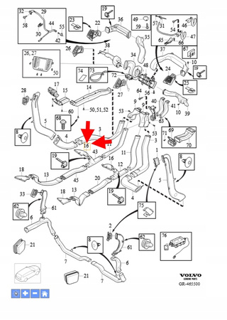 DYSZA POWIETRZA DRUGI RZĄD SIEDZEŃ LEWA VOLVO XC90 2016- OEM/OE 31455256