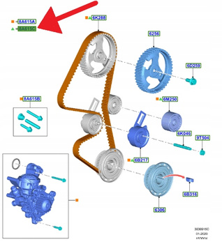 ZESTAW ROZRZĄDU 1.5L TDCI FORD FOCUS KUGA 2020- 2191055 _ JX6Q-8A615-AA