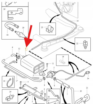 FILTR WĘGLOWY BENZYNA VOLVO S60 V60 2011- XC70 V70 2008- XC60 OE 31342749