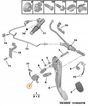 CZUJNIK POŁOŻENIA PEDAŁU SPRZĘGŁA CITROEN C4 PICASSO C5 3008 5008 OE 218922