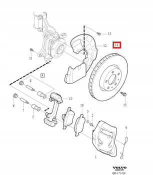 Przednie tarcze hamulcowe XC90 OE 30657301