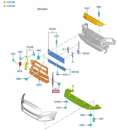 DEFLEKTOR POWIETRZA FORD MONDEO Mk5 2014-_1861230_DS73-8A261-NA