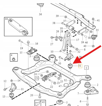 PODUSZKA SILNIKA 2.4 2.5 D5 VOLVO S60 V70 2000- XC90 03- S80 V70 31262155