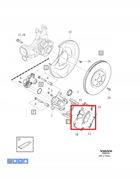 KLOCKI HAMULCOWE TYŁ VOLVO S90 V90 XC60 V60 S60 WERSJA USA OE 32287431