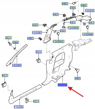 TAPICERKA TYLNEJ CZĘŚCI POJAZDU LEWA FIESTA 1303716 _ 2S51-B31013-APN2ES