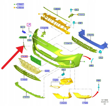ZAŚLEPKA ZDERZAKA PRZÓD FORD FOCUS 2018- 2022 2290465 _ JX7B-17A989-SBPRAA