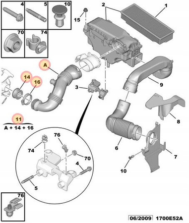 PRZEWÓD TURBOSPRĘŻARKI CITROEN C2 C3 C4 C5 BERLINGO 206 207 307 OE 1434E1