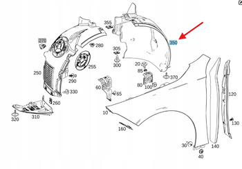 NADKOLE LEWY PRZÓD MERCEDES CLA W118 OE A1186908300
