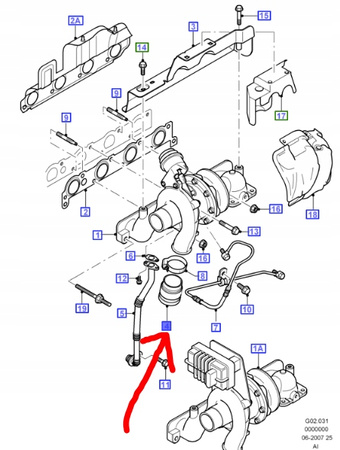 RURA WĄŻ INTERCOOLERA FORD MONDEO Mk3 2.0 2.2 TDCI_1210872_1S7Q-6K683-AC